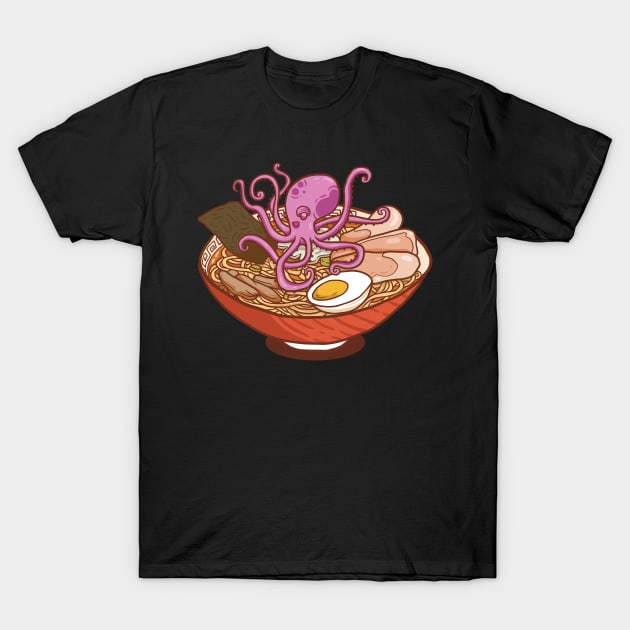 Anime Ramen Bowl octopus Kawaii T-Shirt by Luxara